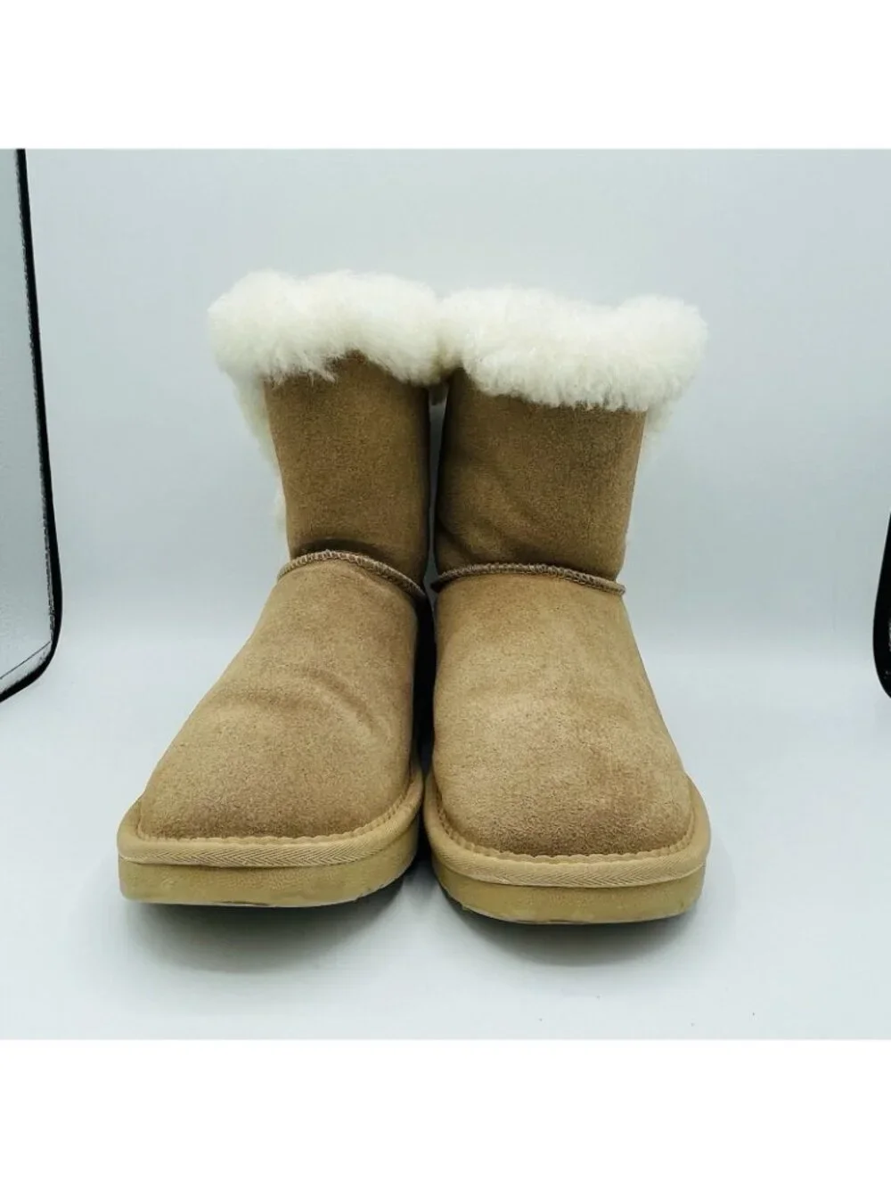 Serra Boots Womens Size 8 Tan Brown Leather Suede Snow Winter Lamb Fur Linning